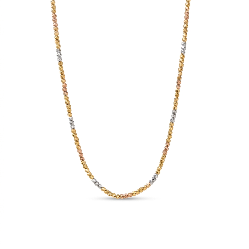 COLLAR ESFERAS DIAMANTADAS 3 TONOS