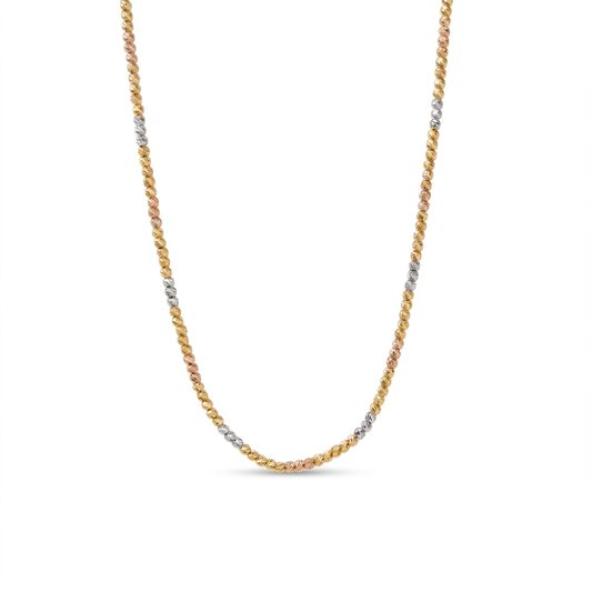 COLLAR ESFERAS DIAMANTADAS 3 TONOS