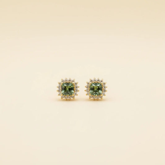 HALO DE ZAFIRO VERDE AZULADO