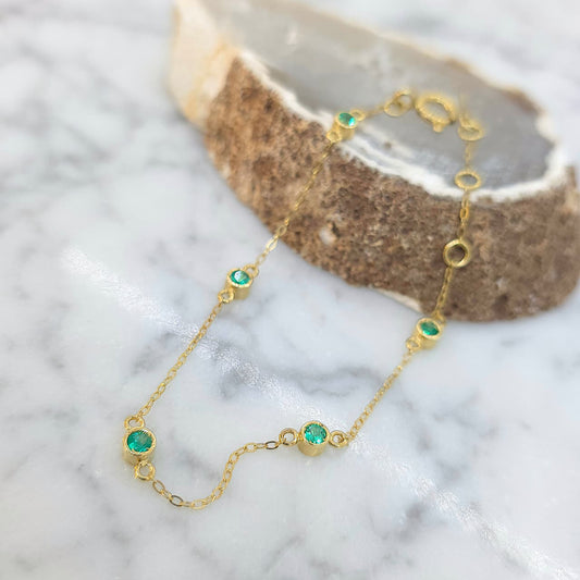 PULSERA CON 5 ESMERALDAS