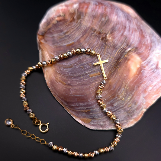 PULSERA DIAMANTADA CON CRUZ